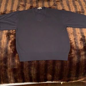 Lightweight Wool Navy V Neck Sweater